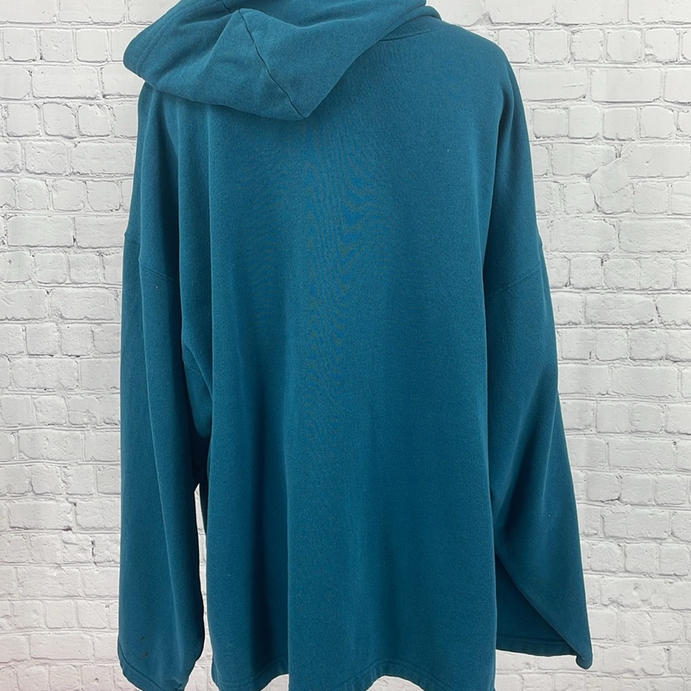 Oversized vintage Colorado Ski turquoise warm long sleeve hoodie pullover XL - Picture 5 of 7